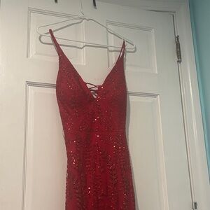 Blondie Nites Red Backless Dress